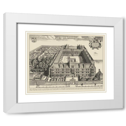 Cambridge View White Modern Wood Framed Art Print with Double Matting by unknown