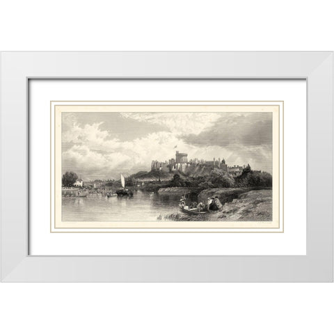 Classical Seaport I White Modern Wood Framed Art Print with Double Matting by Duncan, E.