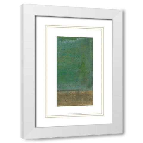 Chrysocolla II White Modern Wood Framed Art Print with Double Matting by Holland, J.