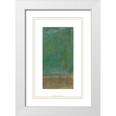 Chrysocolla II White Modern Wood Framed Art Print with Double Matting by Holland, J.