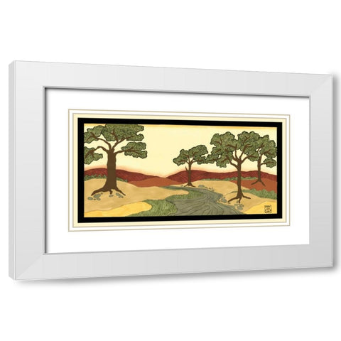 Warm Horizons I White Modern Wood Framed Art Print with Double Matting by Goldberger, Jennifer