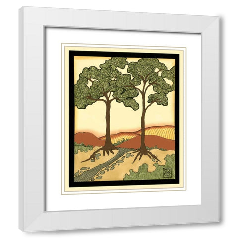 Warm Horizons III White Modern Wood Framed Art Print with Double Matting by Goldberger, Jennifer