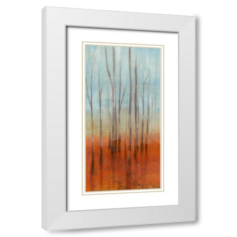 Birch Forest I White Modern Wood Framed Art Print with Double Matting by Goldberger, Jennifer