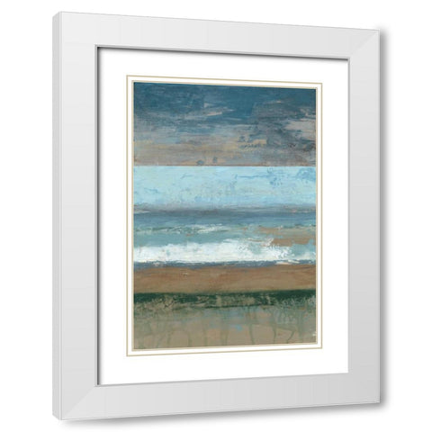 Coastal Abstract I White Modern Wood Framed Art Print with Double Matting by Goldberger, Jennifer