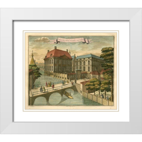Scenes of the Hague IV White Modern Wood Framed Art Print with Double Matting by Van der Giessen, G.