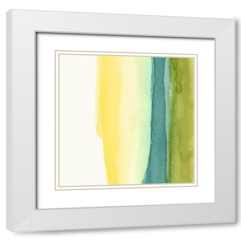 Liquidity III White Modern Wood Framed Art Print with Double Matting by Zarris, Chariklia