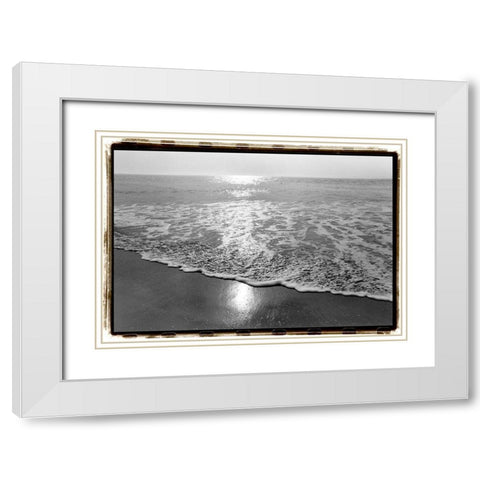 Ocean Sunrise I White Modern Wood Framed Art Print with Double Matting by DeNardo, Laura