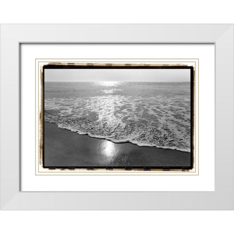 Ocean Sunrise I White Modern Wood Framed Art Print with Double Matting by DeNardo, Laura