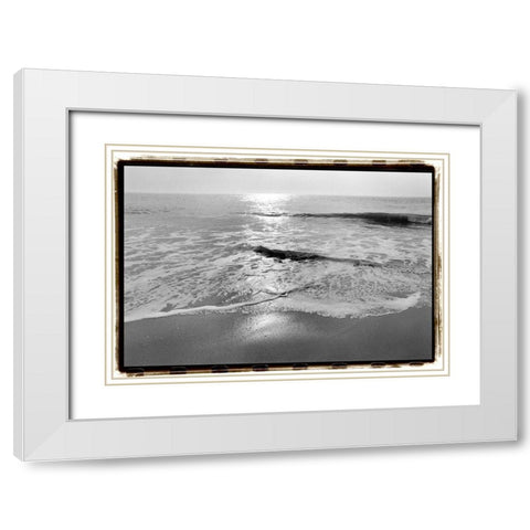Ocean Sunrise II White Modern Wood Framed Art Print with Double Matting by DeNardo, Laura