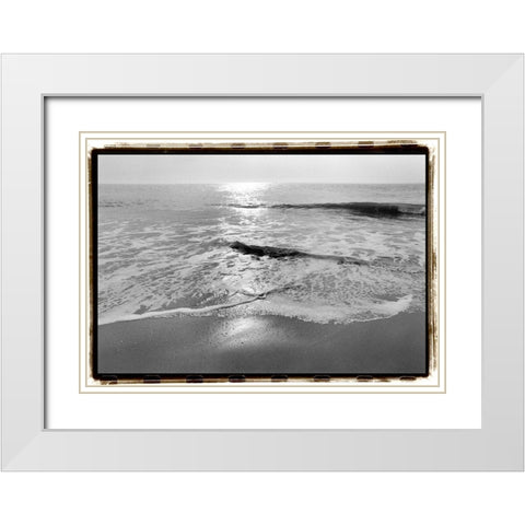 Ocean Sunrise II White Modern Wood Framed Art Print with Double Matting by DeNardo, Laura
