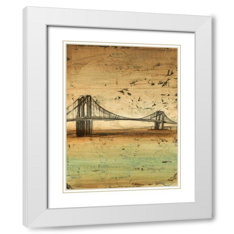 Traverse I White Modern Wood Framed Art Print with Double Matting by Harper, Ethan