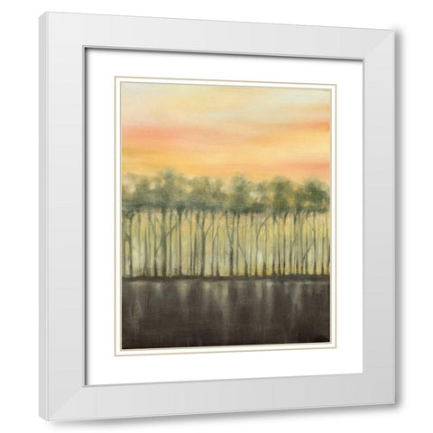 Dusk in Summer White Modern Wood Framed Art Print with Double Matting by Goldberger, Jennifer