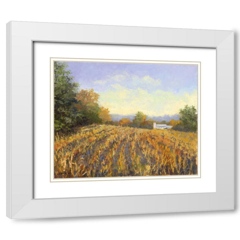 Corn Rows White Modern Wood Framed Art Print with Double Matting by Weber, Mary Jean