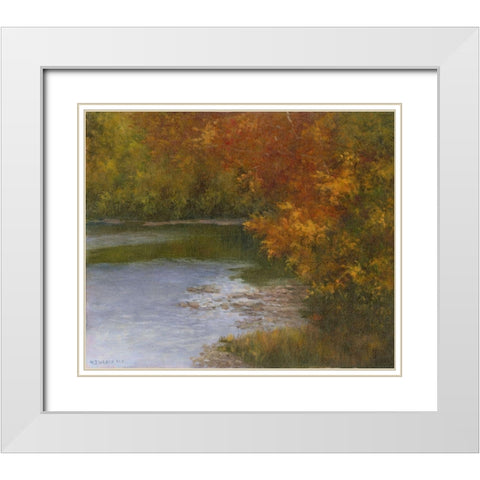 Rivershade White Modern Wood Framed Art Print with Double Matting by Weber, Mary Jean