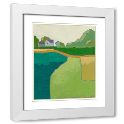 Rural Vista II White Modern Wood Framed Art Print with Double Matting by Zarris, Chariklia