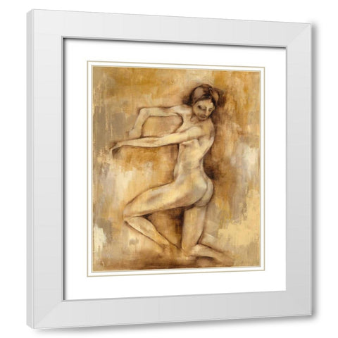 Nude Figure Study III White Modern Wood Framed Art Print with Double Matting by Goldberger, Jennifer