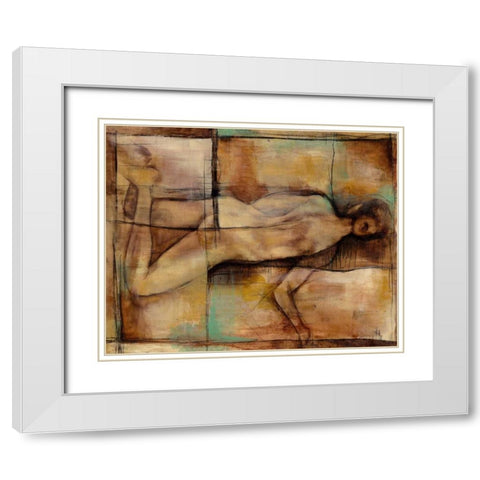 Abstract Proportions II White Modern Wood Framed Art Print with Double Matting by Goldberger, Jennifer