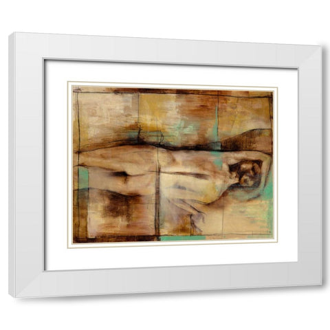 Abstract Proportions III White Modern Wood Framed Art Print with Double Matting by Goldberger, Jennifer