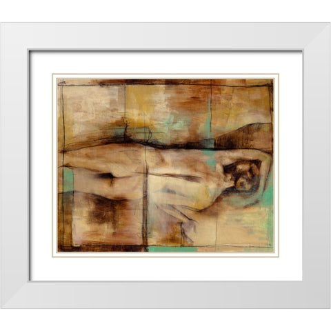 Abstract Proportions III White Modern Wood Framed Art Print with Double Matting by Goldberger, Jennifer