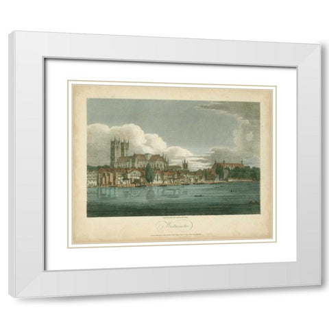 View of Westminster White Modern Wood Framed Art Print with Double Matting by Greig, J.