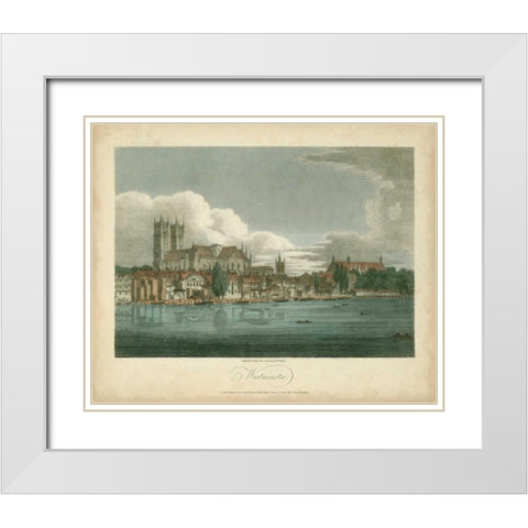 View of Westminster White Modern Wood Framed Art Print with Double Matting by Greig, J.