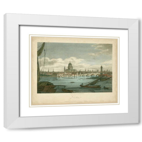 View of London White Modern Wood Framed Art Print with Double Matting by Greig, J.
