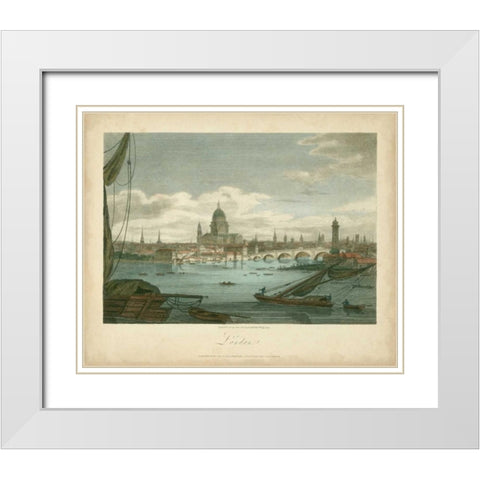 View of London White Modern Wood Framed Art Print with Double Matting by Greig, J.