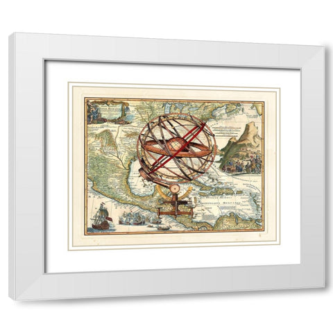 Nova Hispania White Modern Wood Framed Art Print with Double Matting by unknown