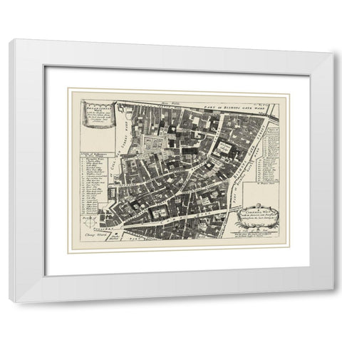 Quays of London II White Modern Wood Framed Art Print with Double Matting by Unknown