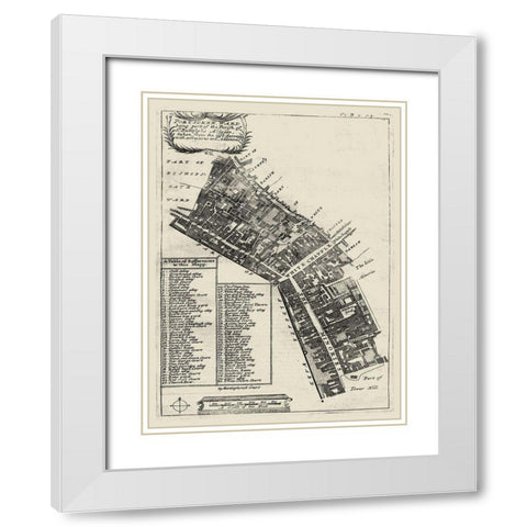 Quays of London III White Modern Wood Framed Art Print with Double Matting by Unknown
