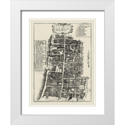 Quays of London IV White Modern Wood Framed Art Print with Double Matting by Unknown