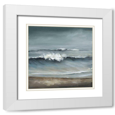 Longing White Modern Wood Framed Art Print with Double Matting by Long, Christina