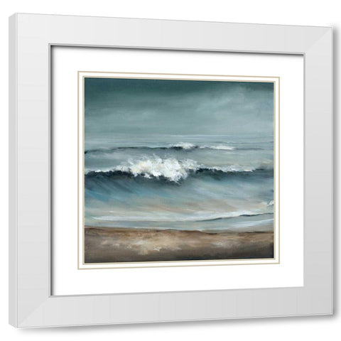 Longing White Modern Wood Framed Art Print with Double Matting by Long, Christina