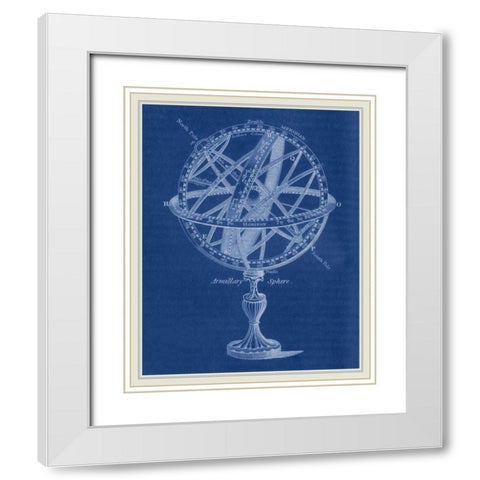 Armillary Sphere I White Modern Wood Framed Art Print with Double Matting by Vision Studio