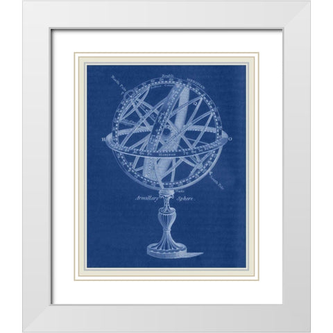 Armillary Sphere I White Modern Wood Framed Art Print with Double Matting by Vision Studio