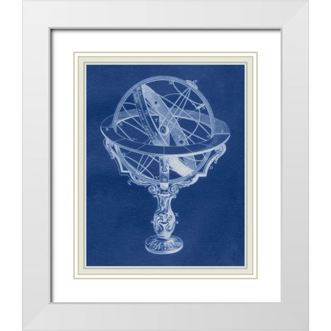 Armillary Sphere II White Modern Wood Framed Art Print with Double Matting by Vision Studio