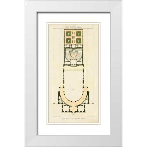 Plan de la Villa di Papa Guilio White Modern Wood Framed Art Print with Double Matting by Bonnard