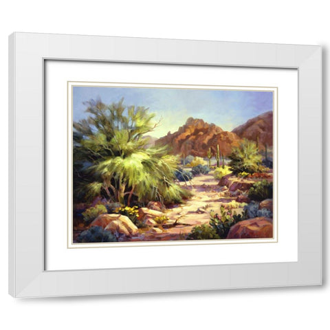 Desert Beauty White Modern Wood Framed Art Print with Double Matting by Johnston, Maxine