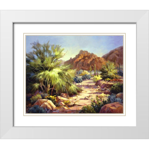 Desert Beauty White Modern Wood Framed Art Print with Double Matting by Johnston, Maxine