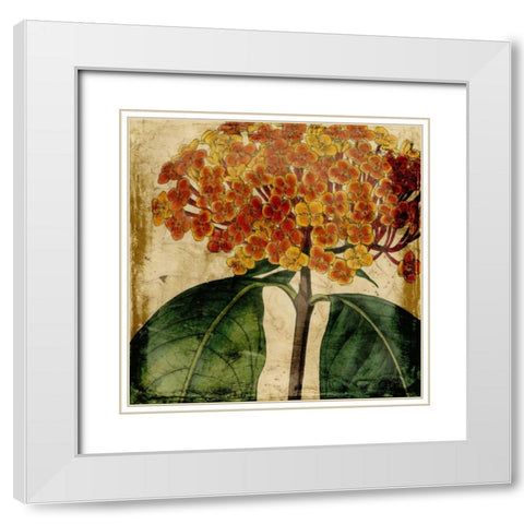 Vibrant Floral I White Modern Wood Framed Art Print with Double Matting by Vision Studio