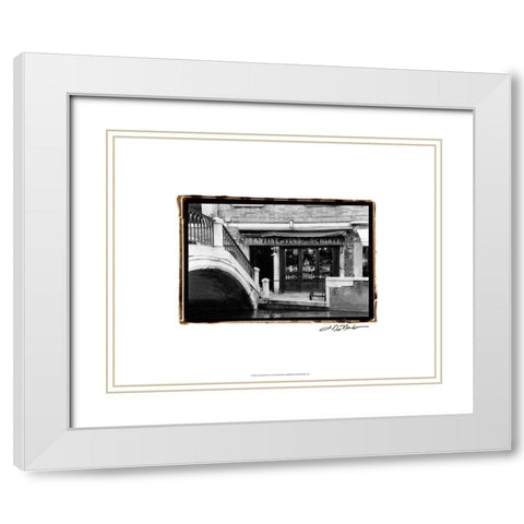 A Venetian Stroll I White Modern Wood Framed Art Print with Double Matting by DeNardo, Laura
