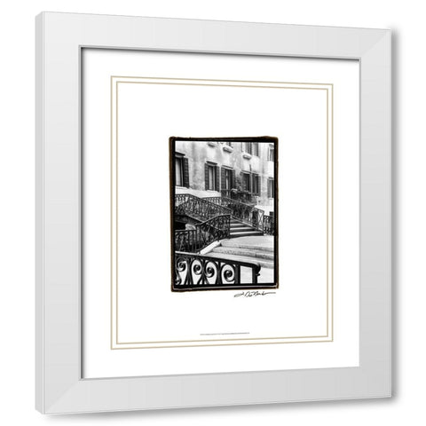 A Venetian Stroll IV White Modern Wood Framed Art Print with Double Matting by DeNardo, Laura