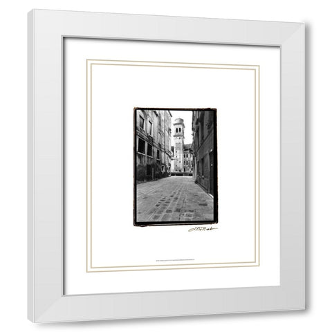 A Venetian Stroll VI White Modern Wood Framed Art Print with Double Matting by DeNardo, Laura