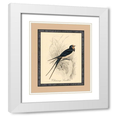 Printed Chimney Swallow White Modern Wood Framed Art Print with Double Matting by Apogee Art Services