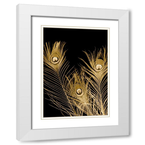 Plumes Dor I White Modern Wood Framed Art Print with Double Matting by Johnson, Jason