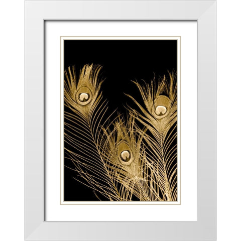 Plumes Dor I White Modern Wood Framed Art Print with Double Matting by Johnson, Jason