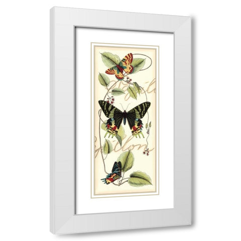 Butterfly Flight II White Modern Wood Framed Art Print with Double Matting by Vision Studio
