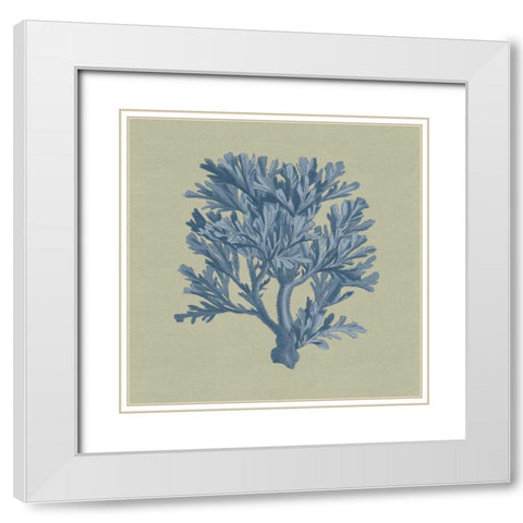 Chambray Coral IV White Modern Wood Framed Art Print with Double Matting by Vision Studio