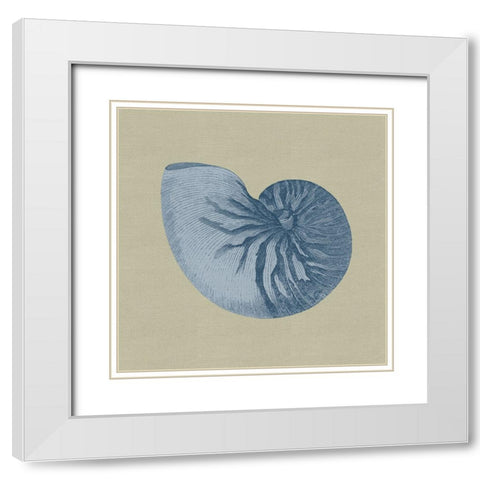 Chambray Shells II White Modern Wood Framed Art Print with Double Matting by Vision Studio
