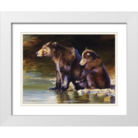 Small Mother Love (ASH) White Modern Wood Framed Art Print with Double Matting by Chapman, Julie T.
